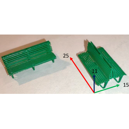 Large Slatted Benches, Double 3-seater
