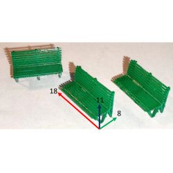 Large slatted benches, 2-seater