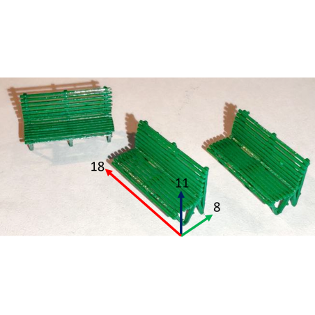 Large slatted benches, 2-seater