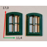 Low arched window with the sash open