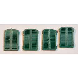 Closed shutter for a low arched window