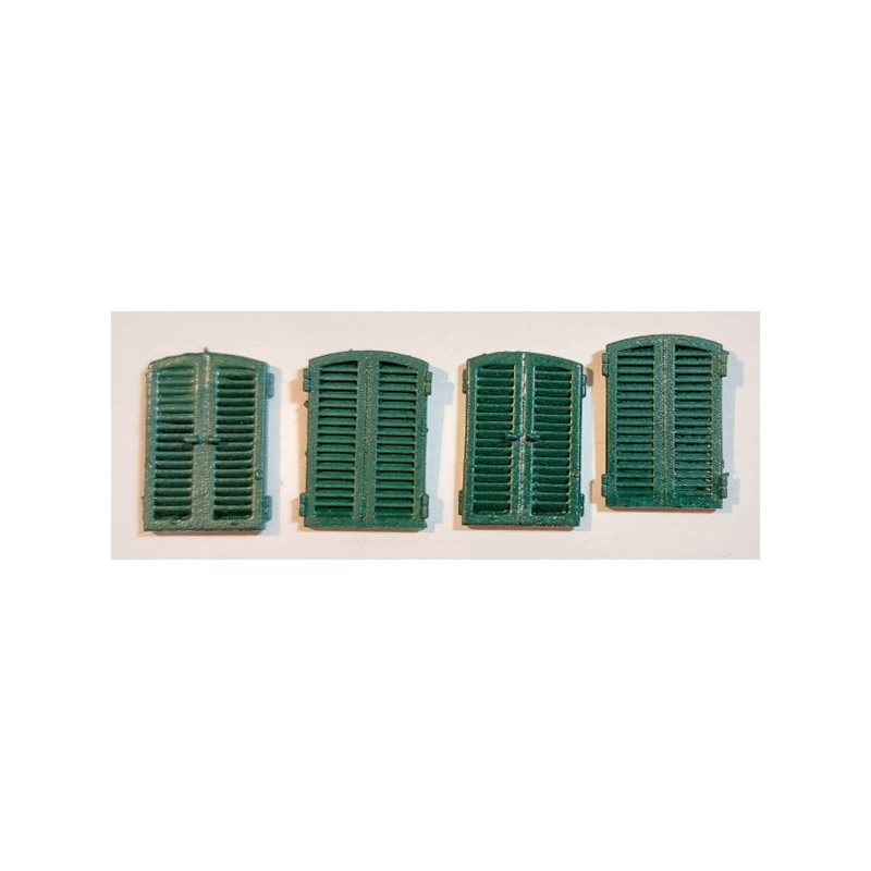 Closed shutter for low arched window