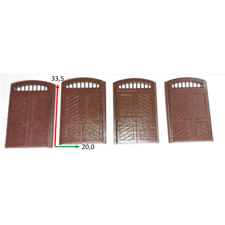 Goods shed door with grille