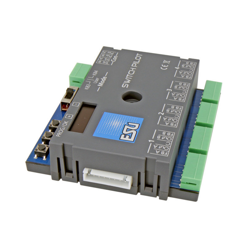 SwitchPilot 3, 4 uscite per articoli elettromagnetici, DCC/MM, OLED, con retroazione Reed